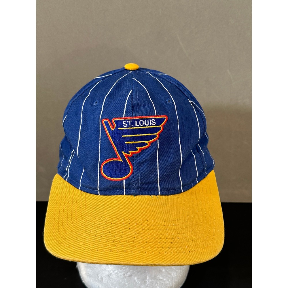 Vintage youth Starter St Louis Blues Snapback Hat NHL Pinstripe Blue Yellow Cap